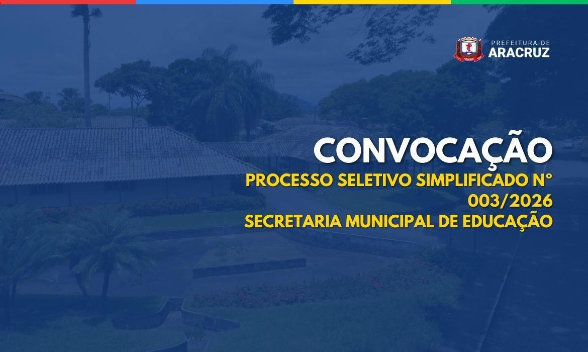 13ª CONVOCAÇÃO SEMED - EDITAL 003/2026